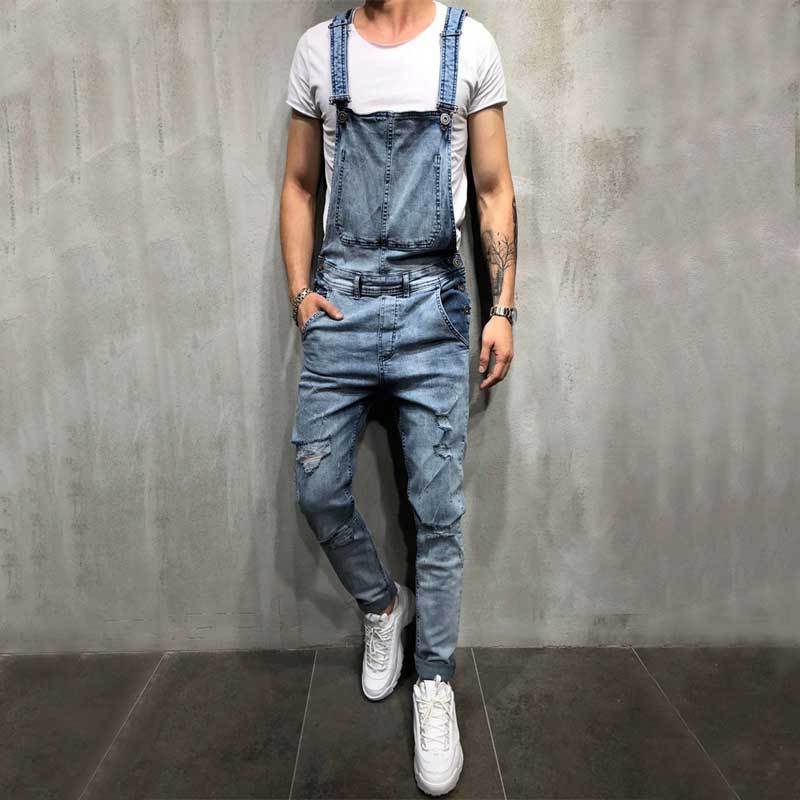 Men'S Denim Bib Suspender Men'S Denim Pant Jumpsuit 7