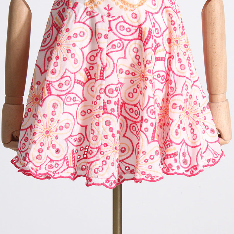 Summer Off Shoulder ruffle embroidered lace Slim Waist Slim Fit Holidays style dress 27