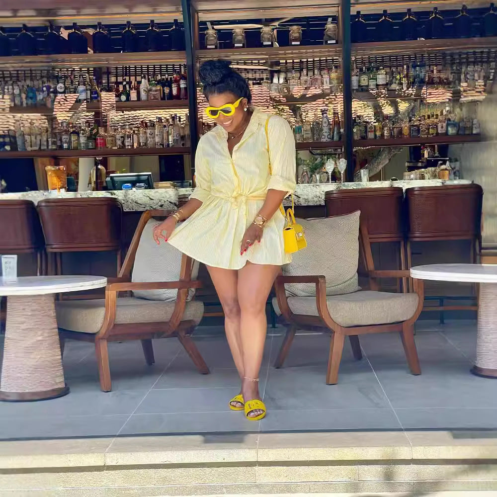 Autumn Fashion Women's Casual Comfortable Shirt Skirt Two Piece Set 4