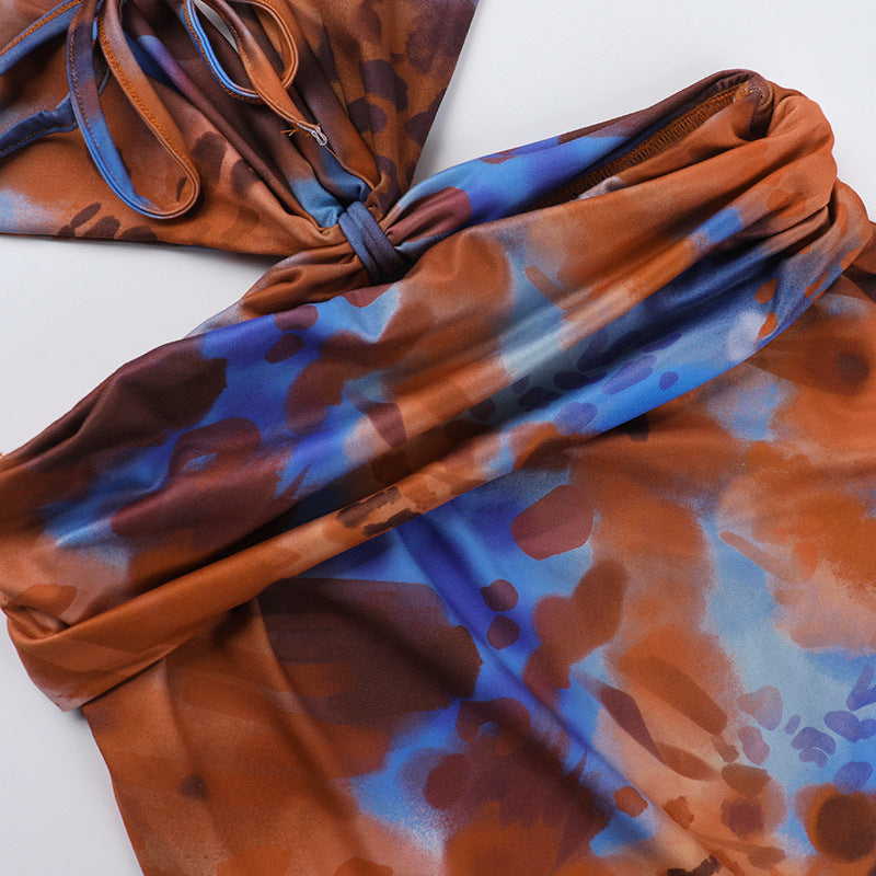 Summer Deep V Hollow Slim Halter Neck Bodycon Short Dress 15