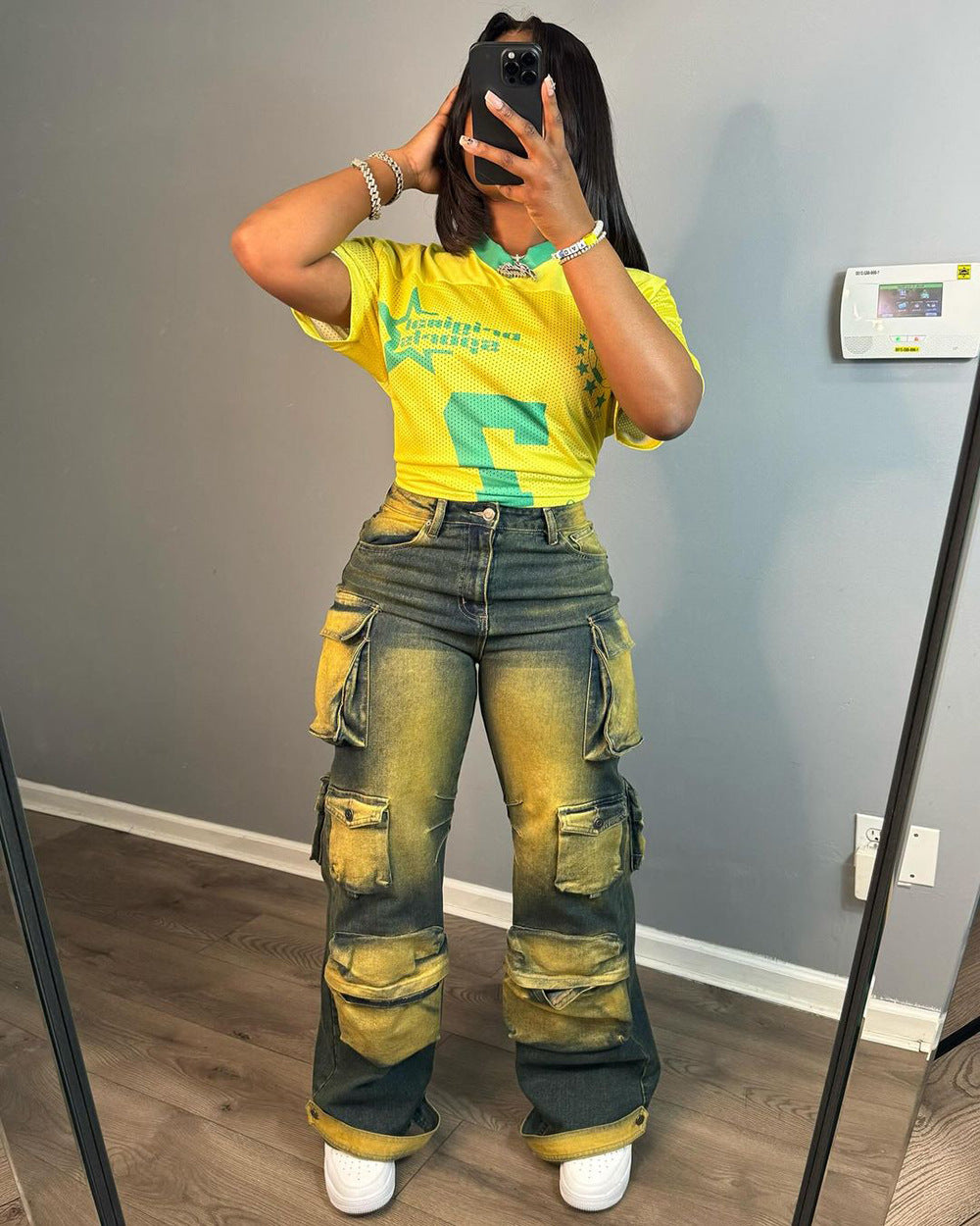 Women Trendy Style Cargo Denim Pants