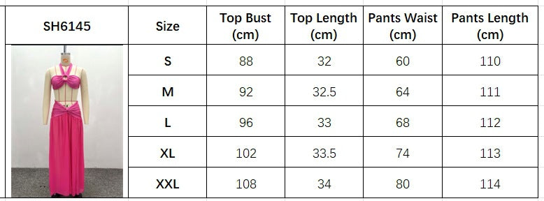 Women Hot and Sexy Halter Neck Strapless Top Slit Skirt Two-piece Set 11