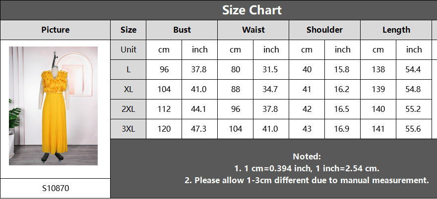 Women's African Plus Size Floral Sleeveless High Waist Pleated Gown Chic Dress 6