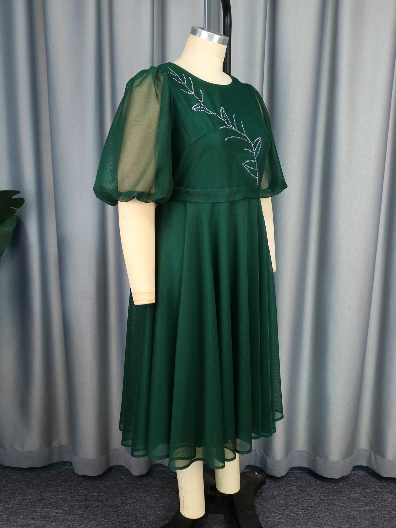 Women Plus Size Puff Sleeve Formal Party Dress 10