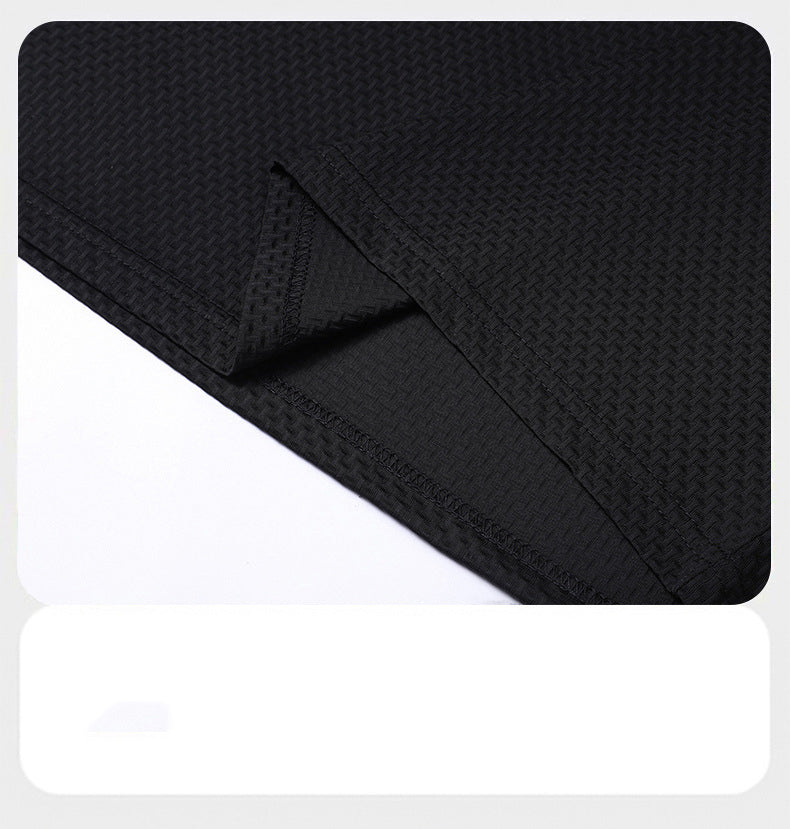 Summer men's Turndown Collar short-sleeved top and shorts two-piece set 21