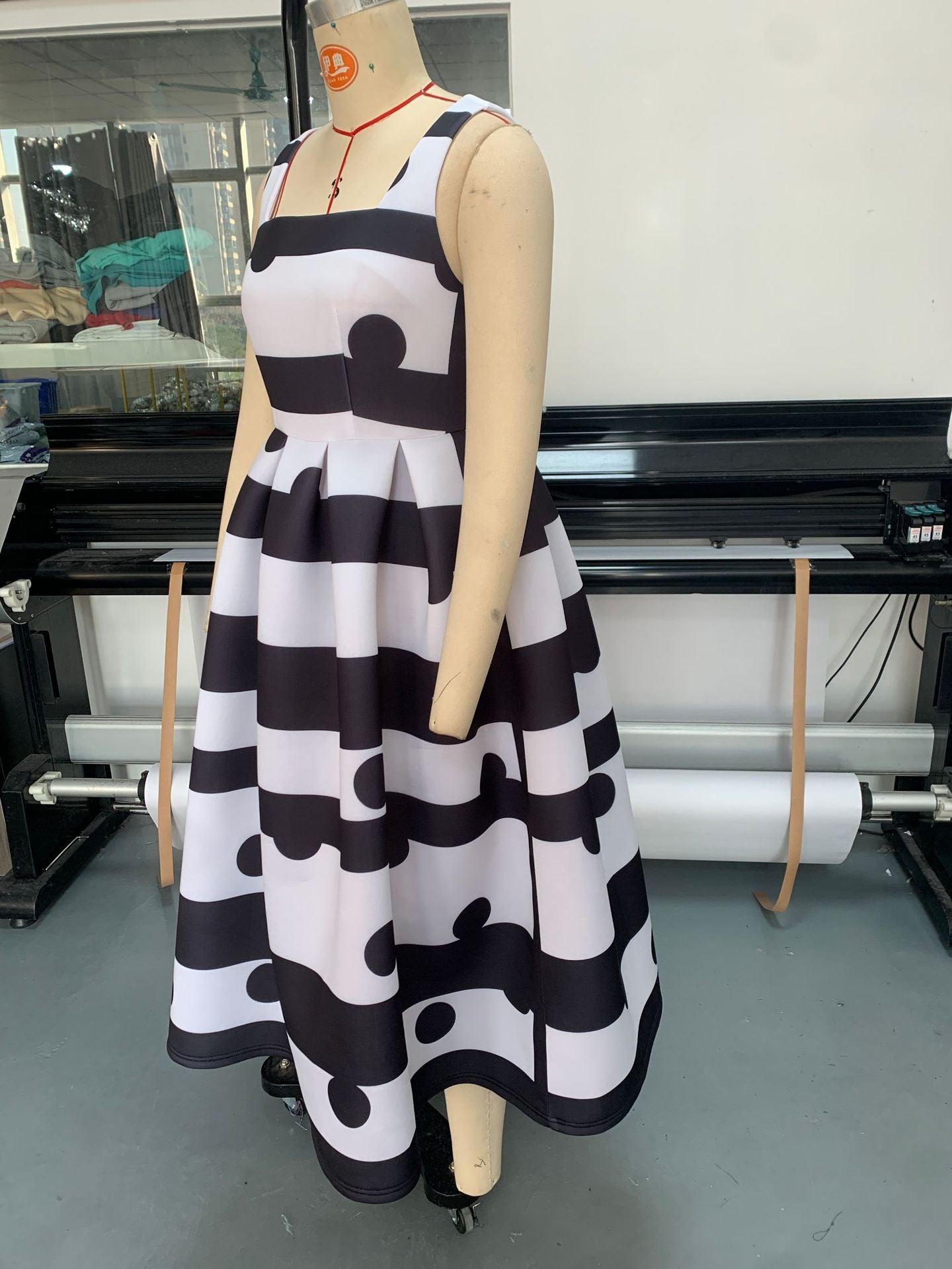 Women's Striped Fashion Summer Strap Sexy A-Line Long Dress 13