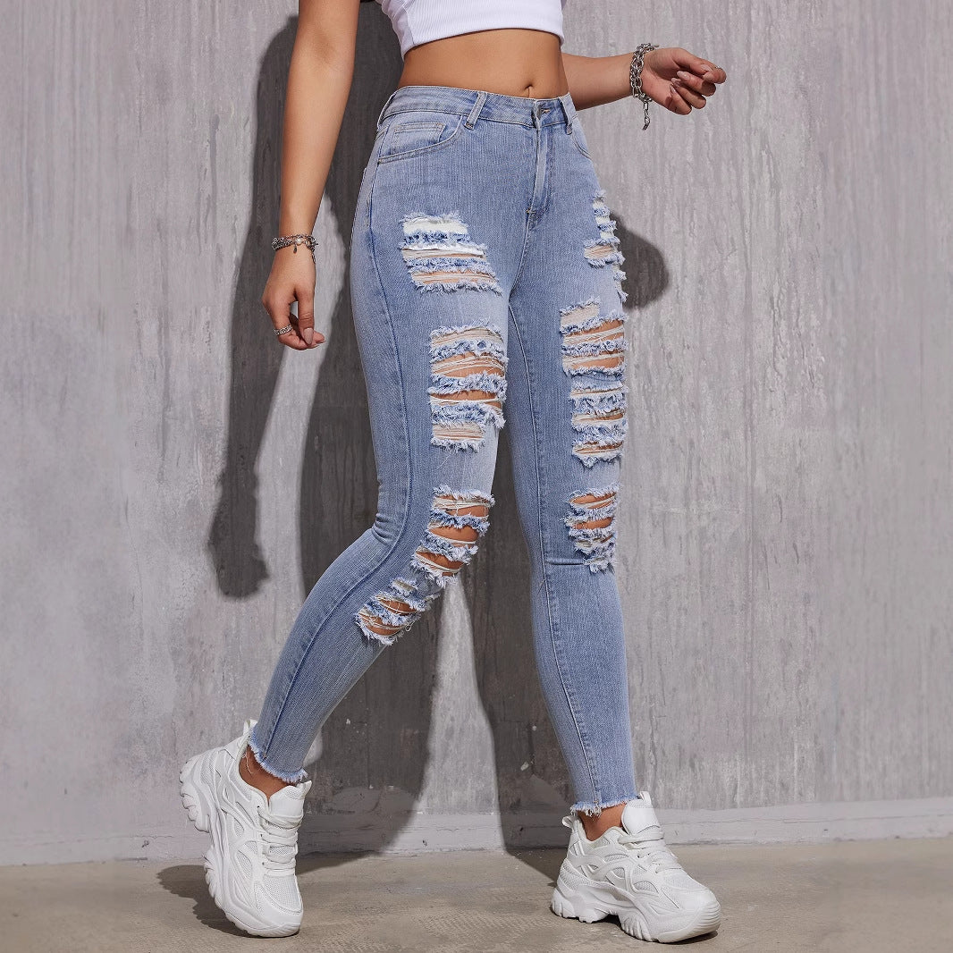 Women Ripped Denim trousers