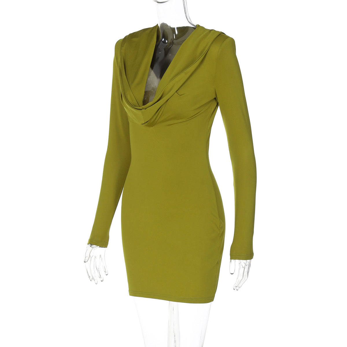 Women's autumn fashion Style V-neck slim Bodycon Dress 9