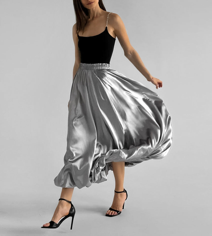 Autumn Fashion Women's High Waist Balloon Long Skirt 3