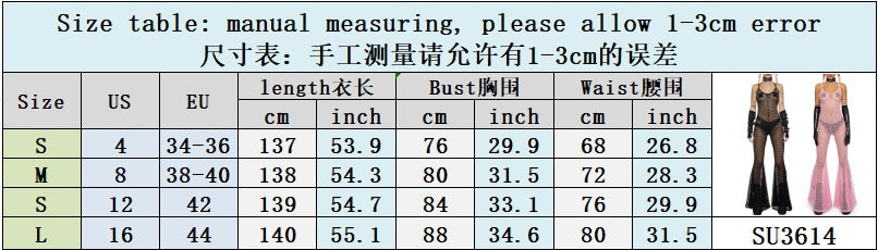 Women Sexy Backless Lace Up Bell Bottom Jumpsuit 6