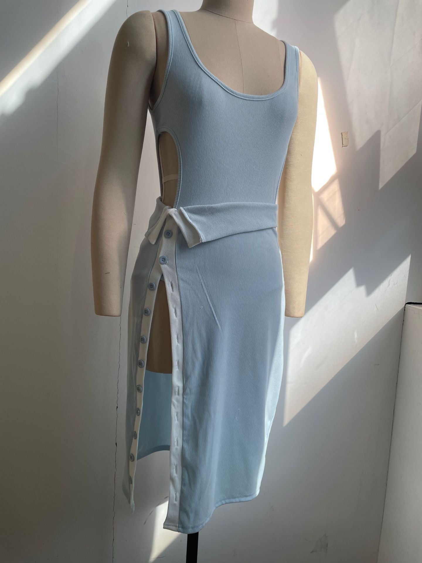 Women's Knitted Strap Bodysuit Skirt Set 5