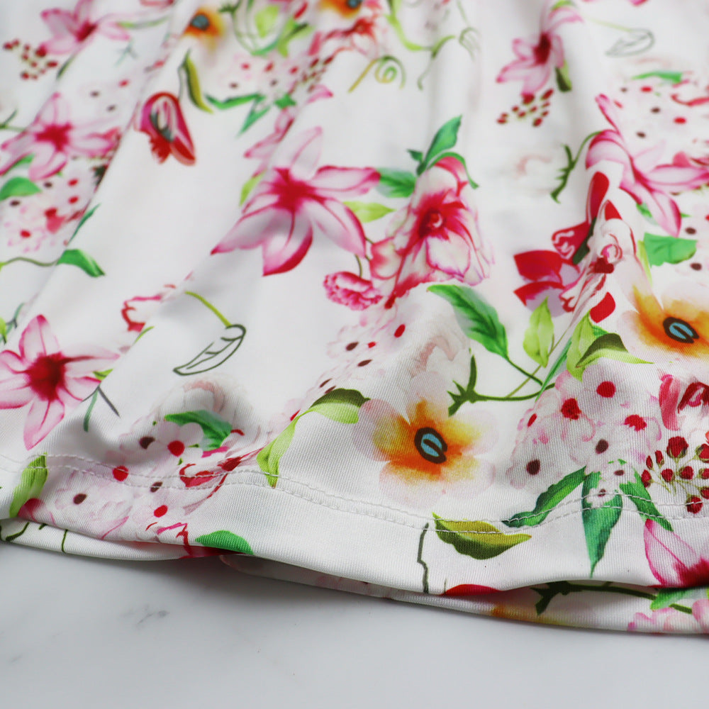 Sleeveless V-neck Low Back Printed Slim Dress Versatile Women's Strap Dress 14