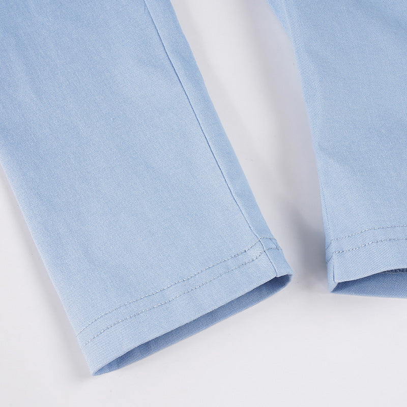 Women Casual Knitting V-Neck Long-Sleeved Zippered Hoodies and Sweatpants Two-Piece Set 19