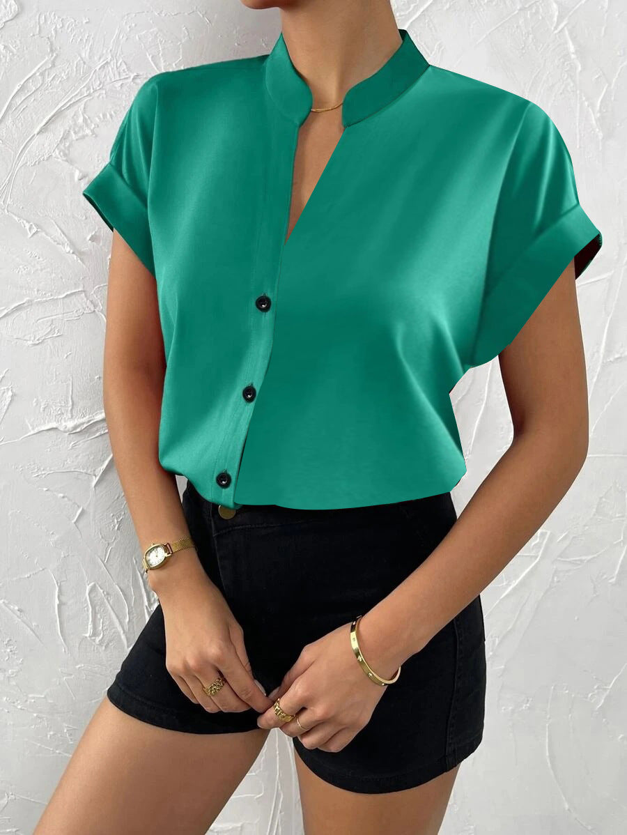 Women summer v-neck shirt 11