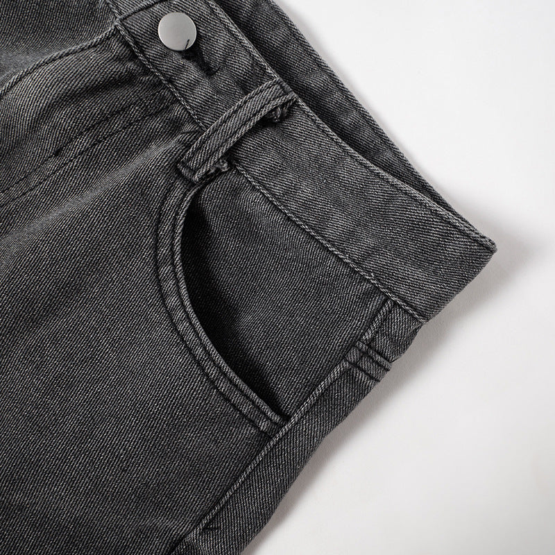 Women Autumn Solid Casual Button Zipper Denim Pleated Skirt 14