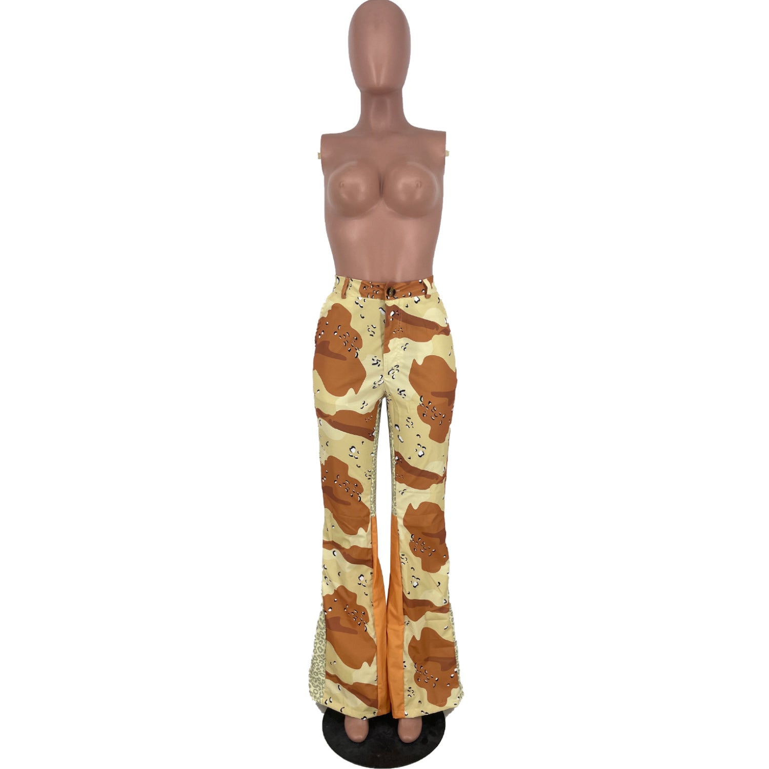 Summer Fashion Camo Patchwork Bootcut Casual Pants 17