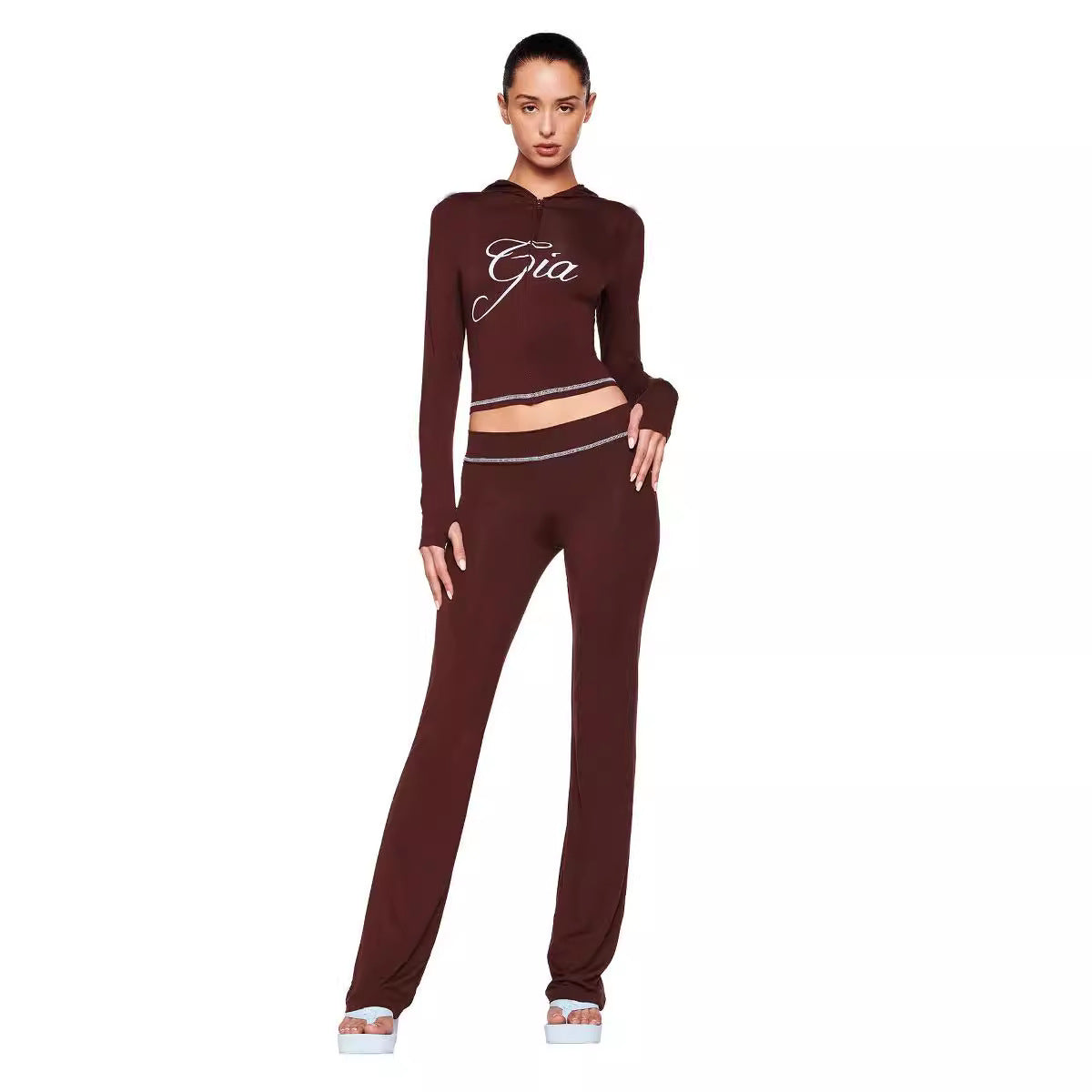 Women Strapless Top and Casual trousers two-piece set 11