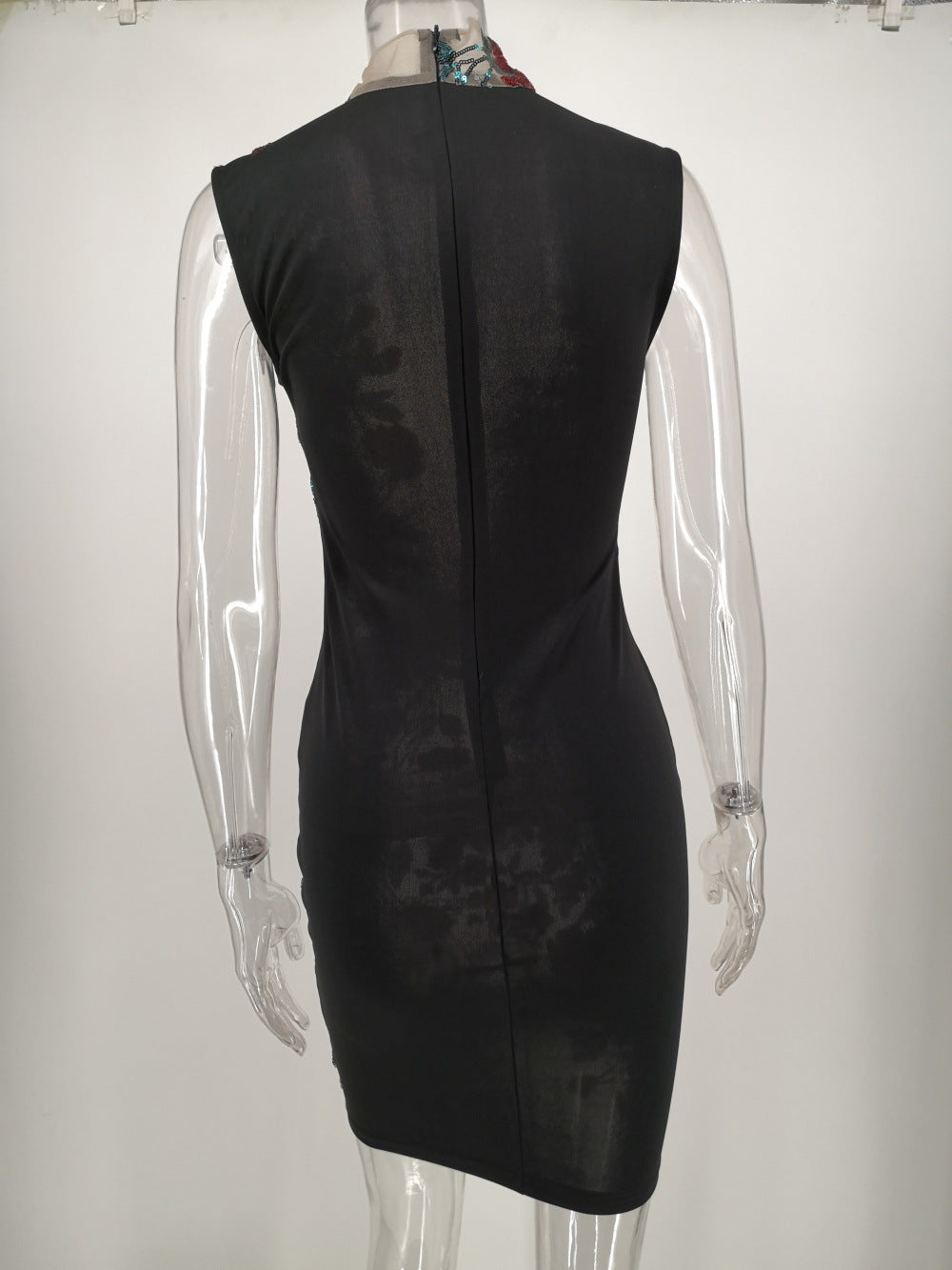 Sexy Floral Sequins See Through Club Dress 15