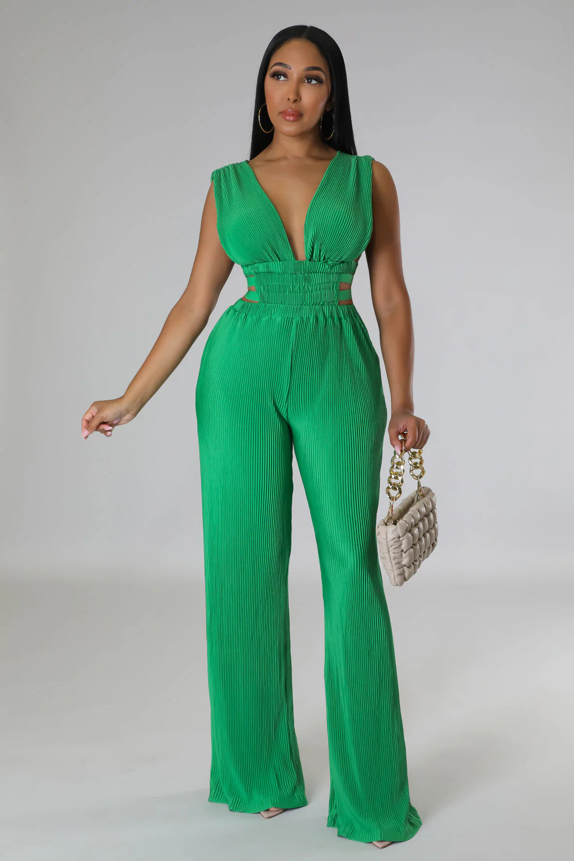 Women's V-Neck Sexy High Waist Tight Fitting Jumpsuit 10