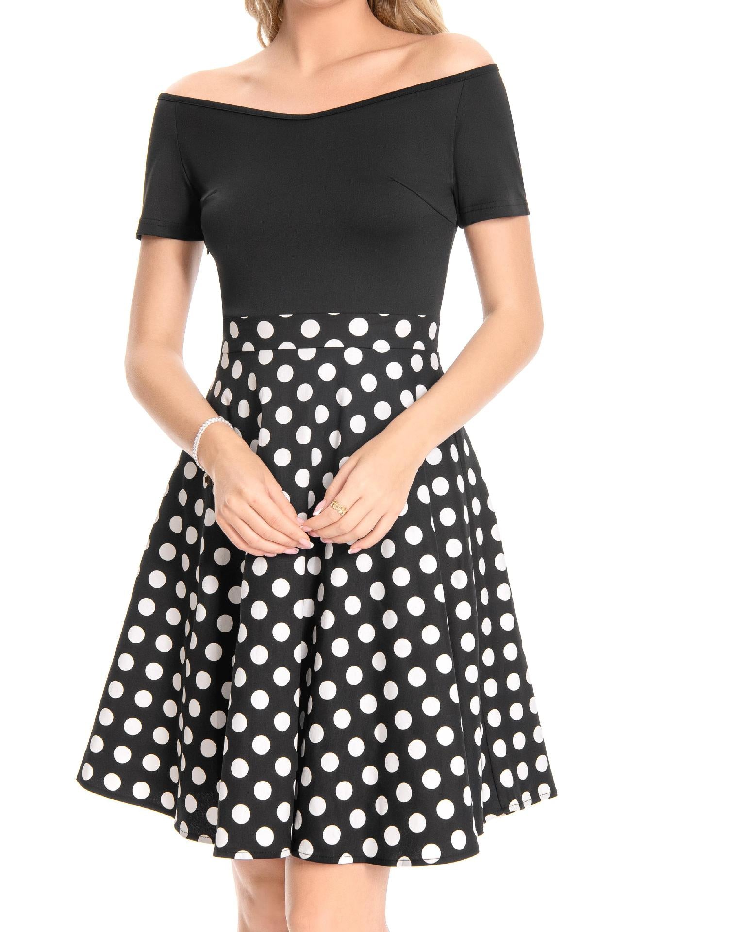 Women Retro Polka Dot Dress 5