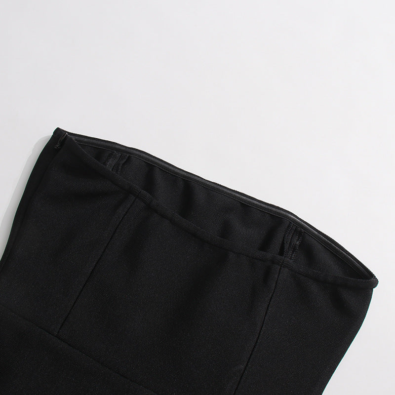 Chic Elegant Black & White Strapless Bandage Dress 13