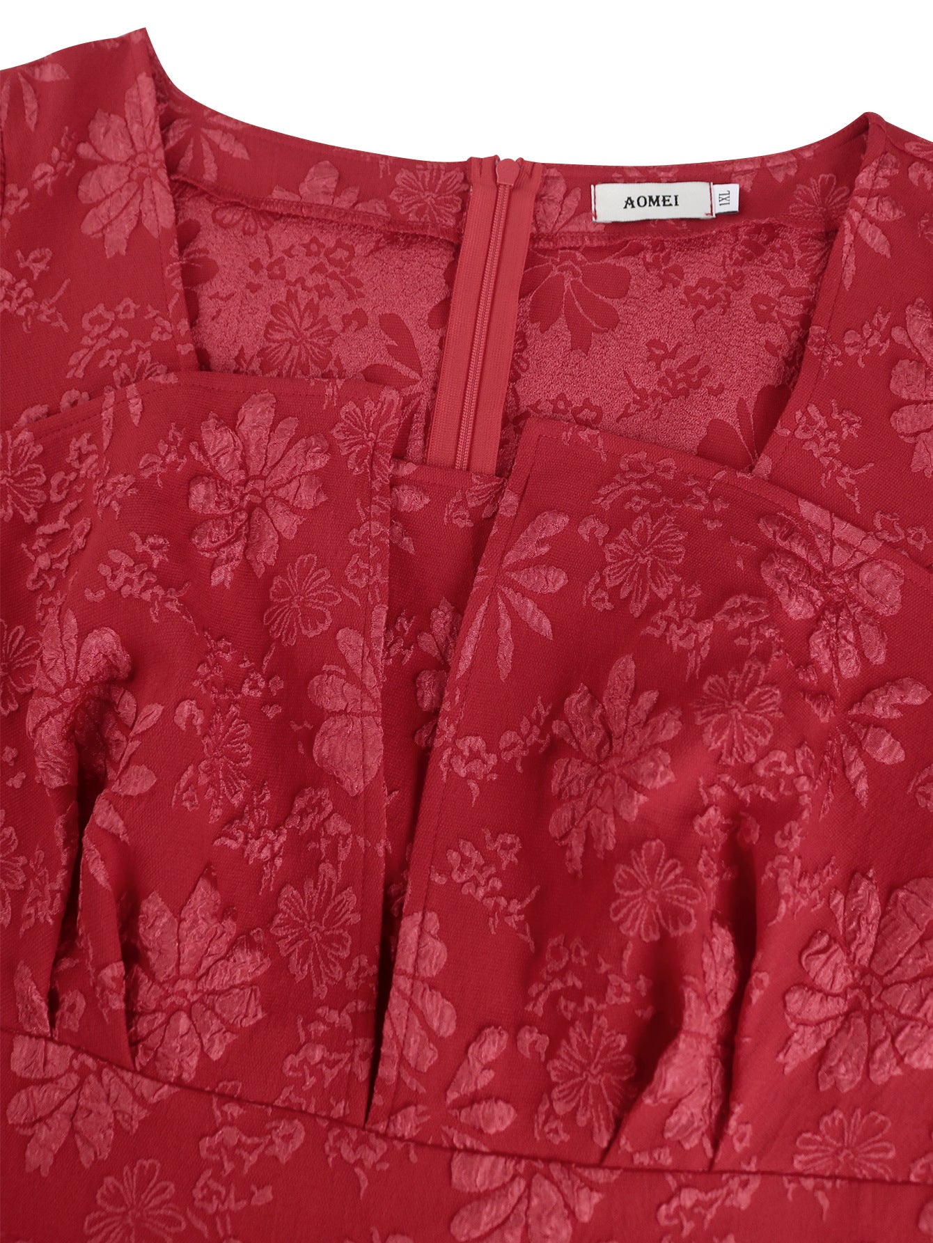 Plus Size Formal Party Dress High Waist Slim Fit Square Neck Puff Sleeve A-Line Gown 10