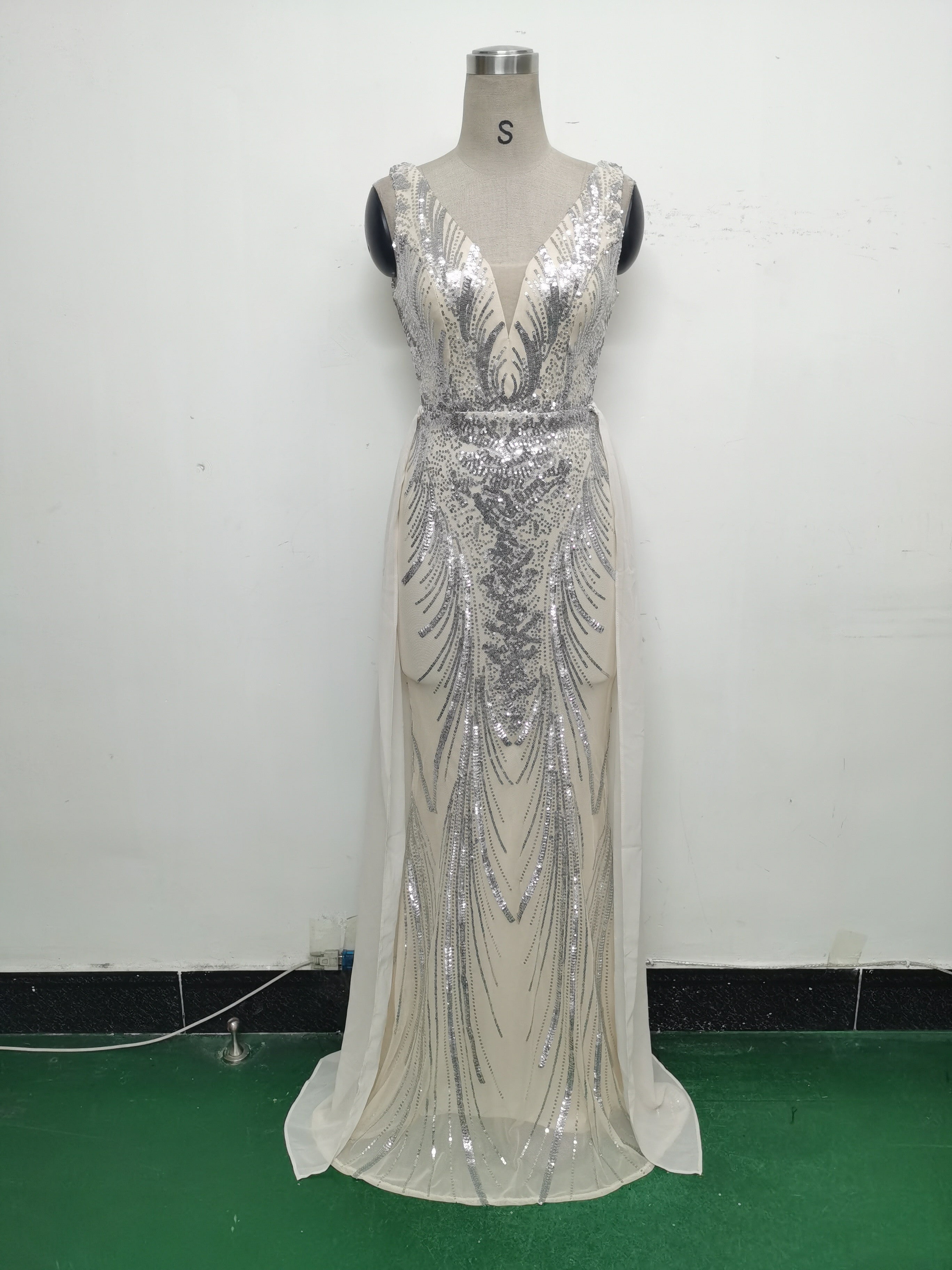 Women Beaded Beaded Sequin Evening Dress 28