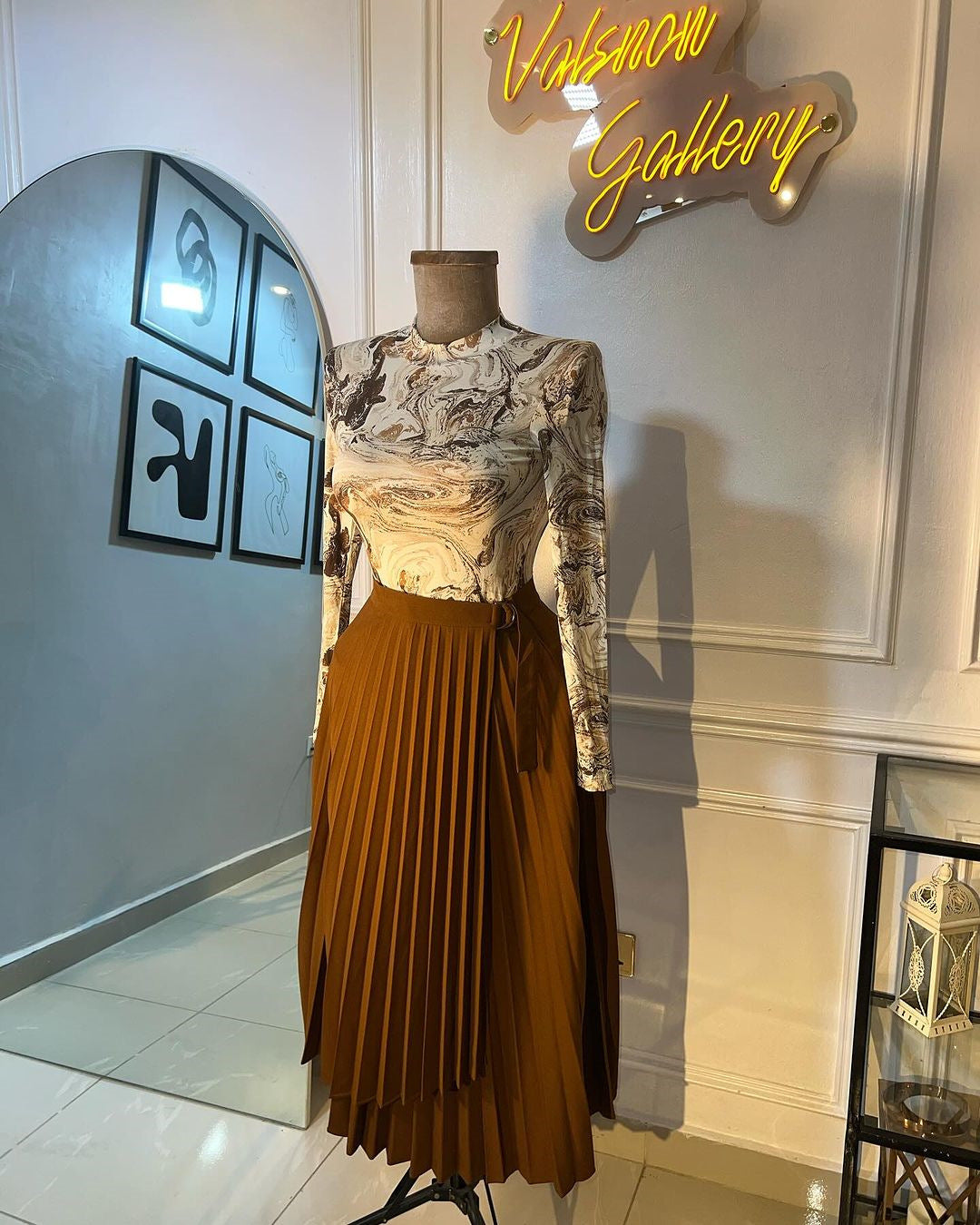 Women Summer Lace-up Irregular Long Skirt 8