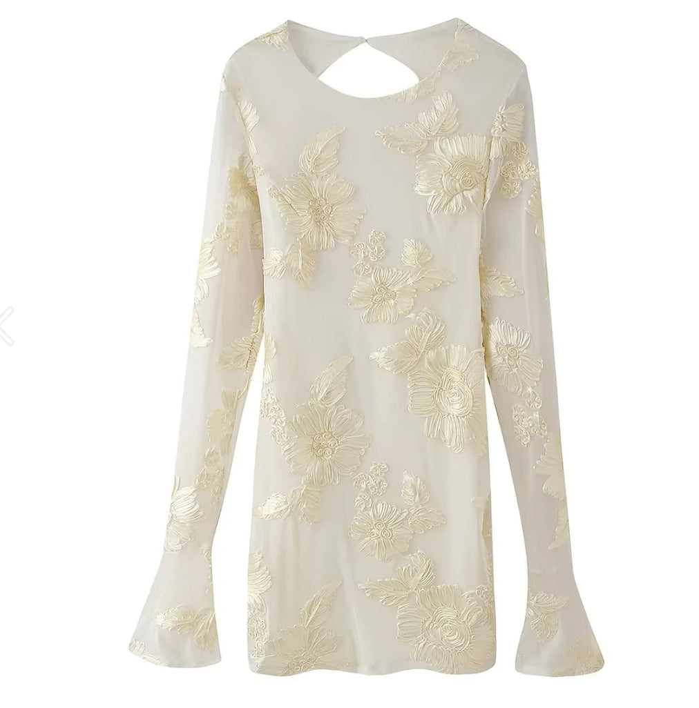 Women's Fashionable Sexy Slim Fit Bell Bottom Sleeve Party Dress 10