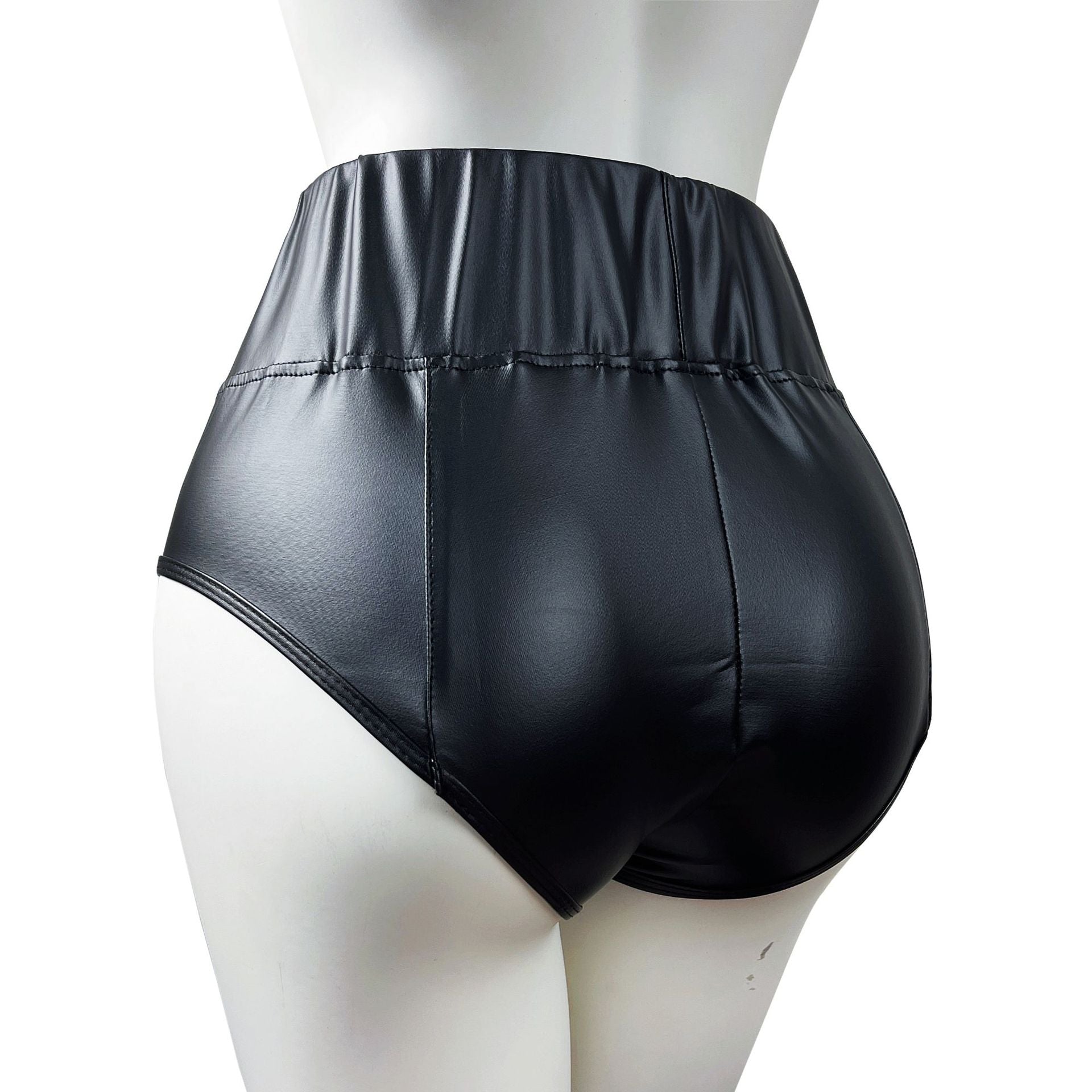 Women Stretch Pu-Leather Sexy Sports Shorts 9