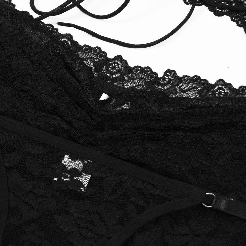 Women Summer lace Tank Halter Neck Underwear And Skirt Two-Piece Set 18