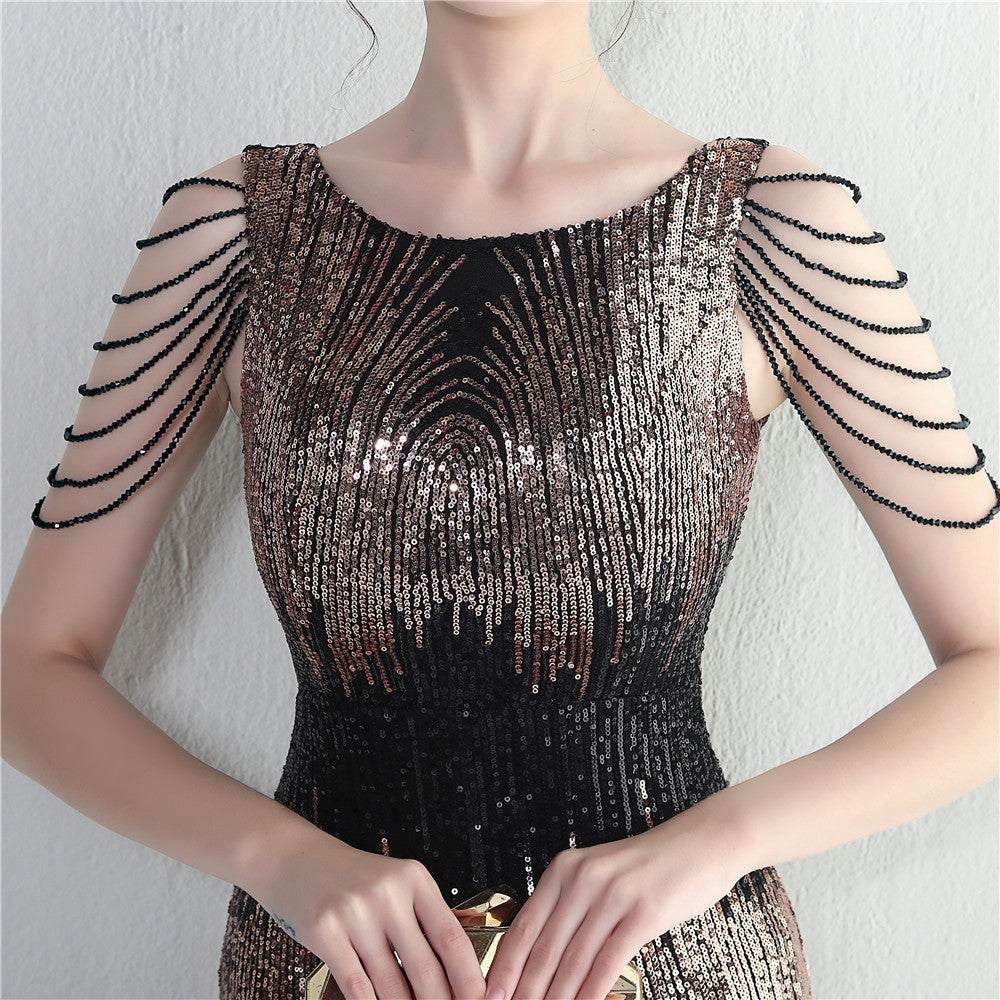 Positioning flower bead piece beading sexy party dinner ceremony concert long dress 23