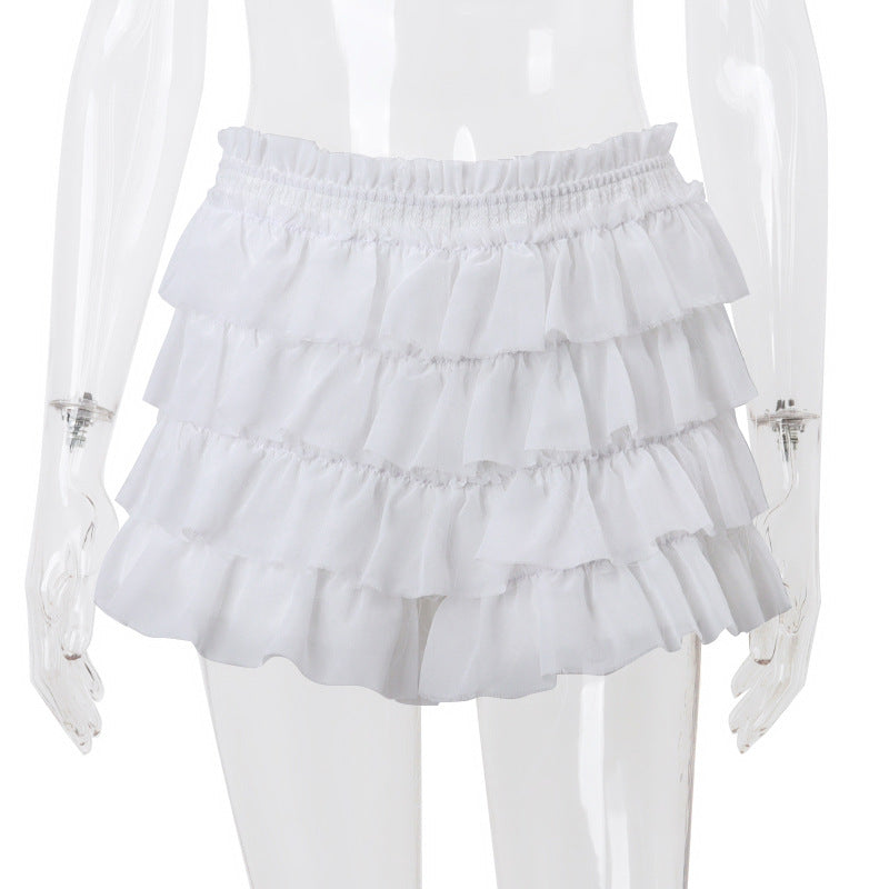 Women Sexy Square Neck Knitting Cardigan Bell Bottom Sleeve Ruffle Top and Shorts Two-piece Set 10