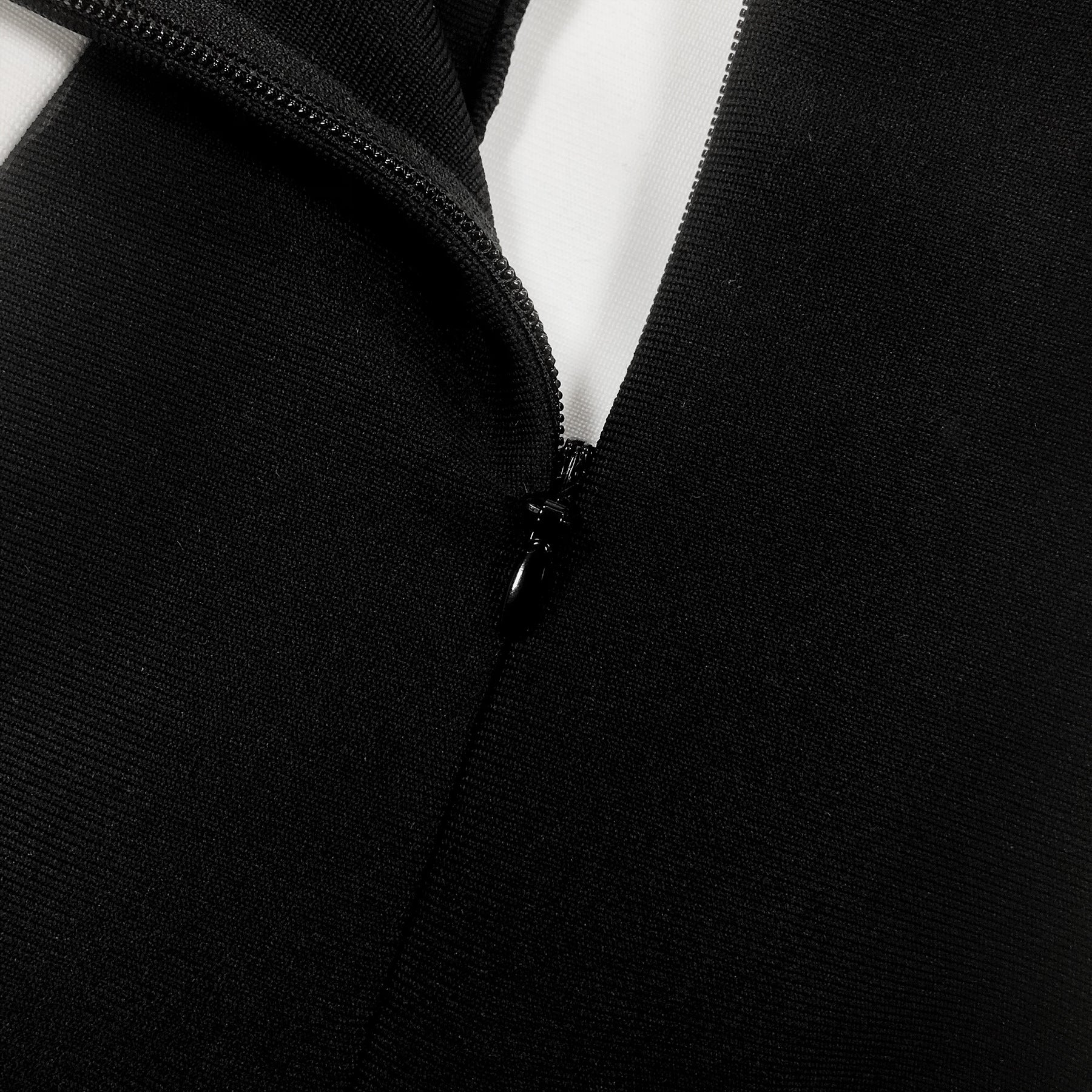 Women Strapless Sleeveless Jacquard Black and White Patchwork Dress 16