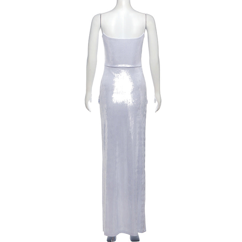 Women Sexy Pleated Knot Strap Dress 8