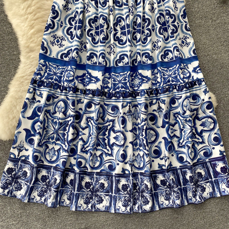 Women Summer Printed Camisole + Skirt Two-piece Set 23