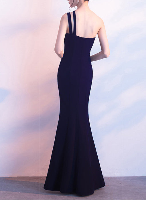 Women One Shoulder Cutout Formal Party Maxi Mermaid Evening Dress 14