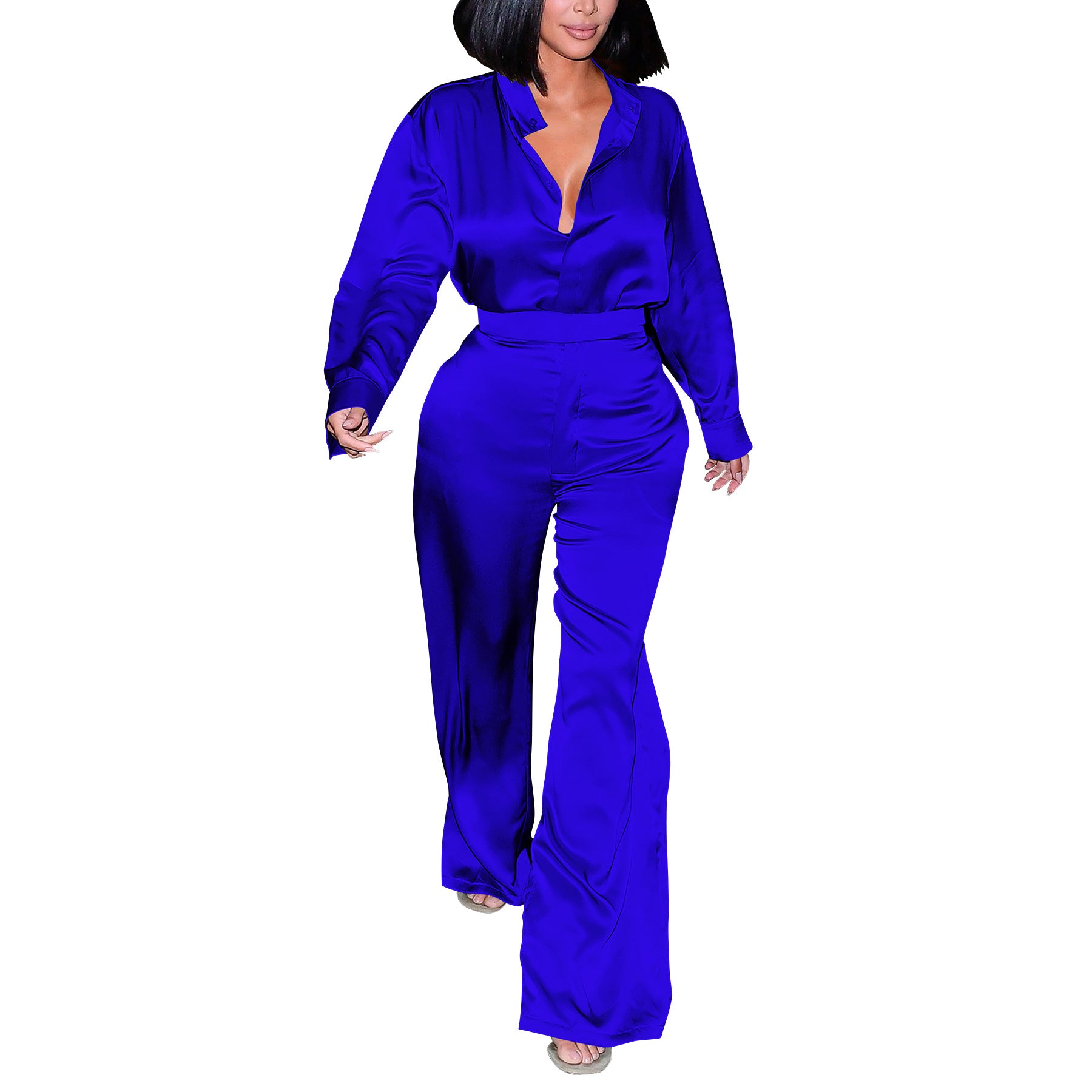 Fashion Women's Long Sleeve Shirt & Pants Set 17