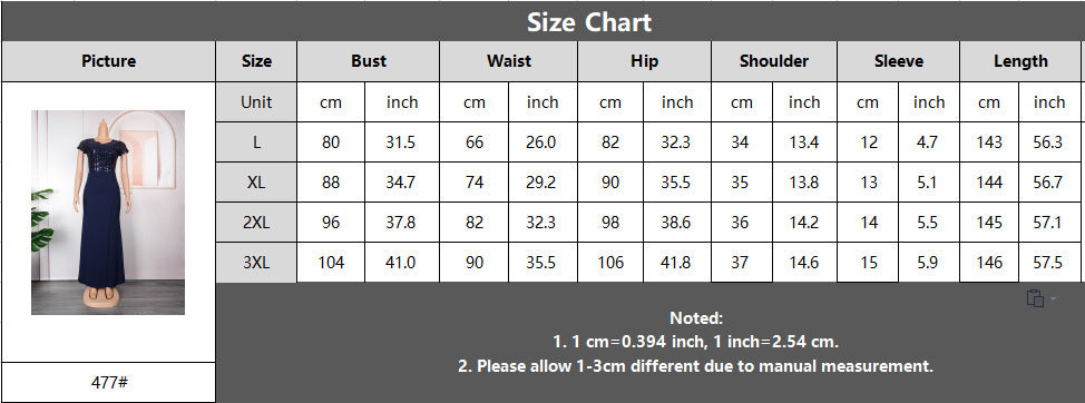 Plus Size African Dress Party Round Neck Solid Dress 11