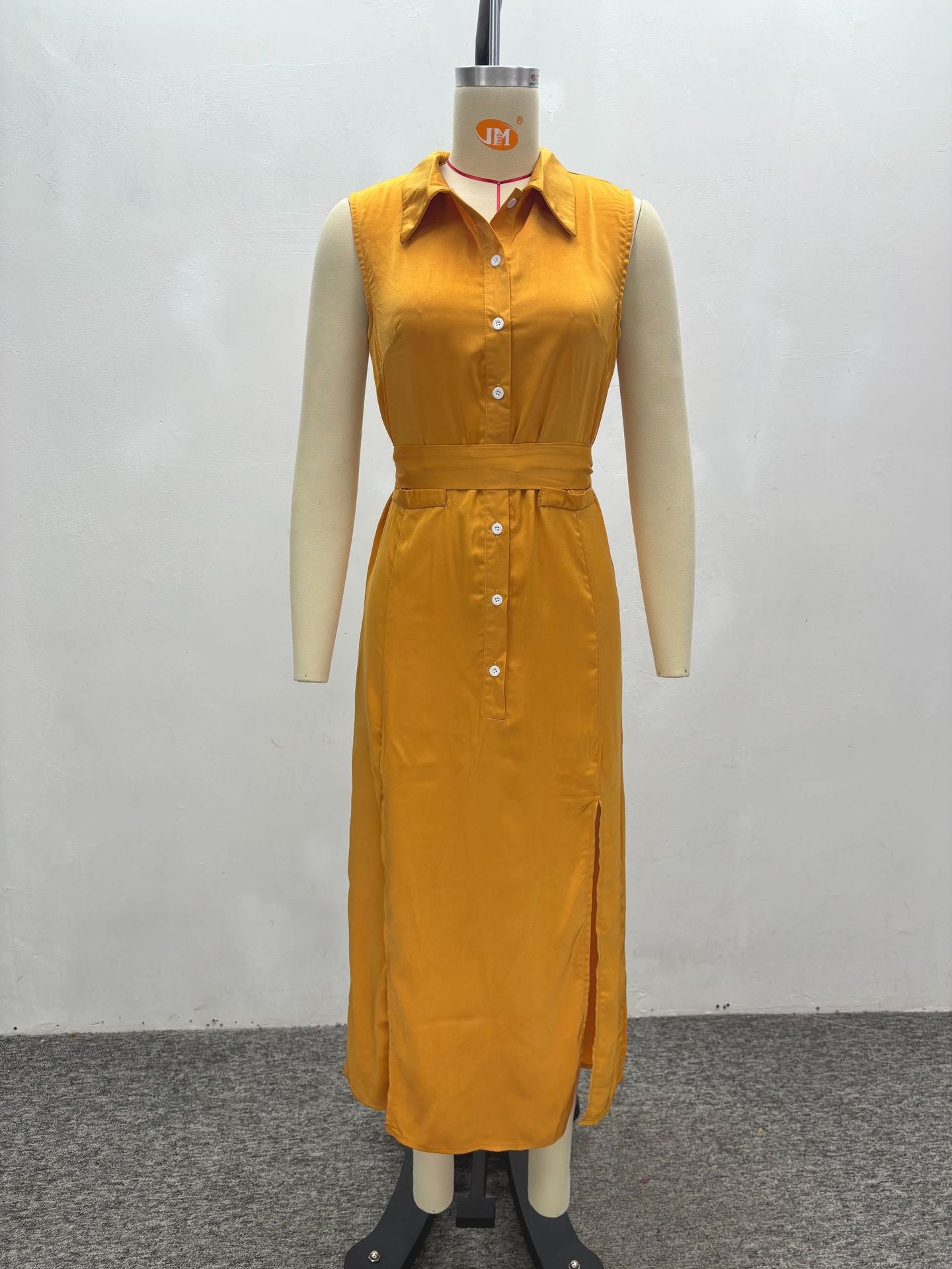 African Women's Loose Elegant Belt Slim Fit Vest Dress Plus Size Trendy Maxi Dress 16