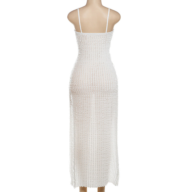 Women Summer sexy slit suspender dress 8