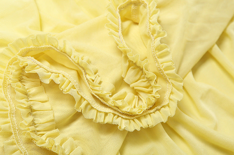 Women Sexy Backless Mesh Suspender Solid Dress 19