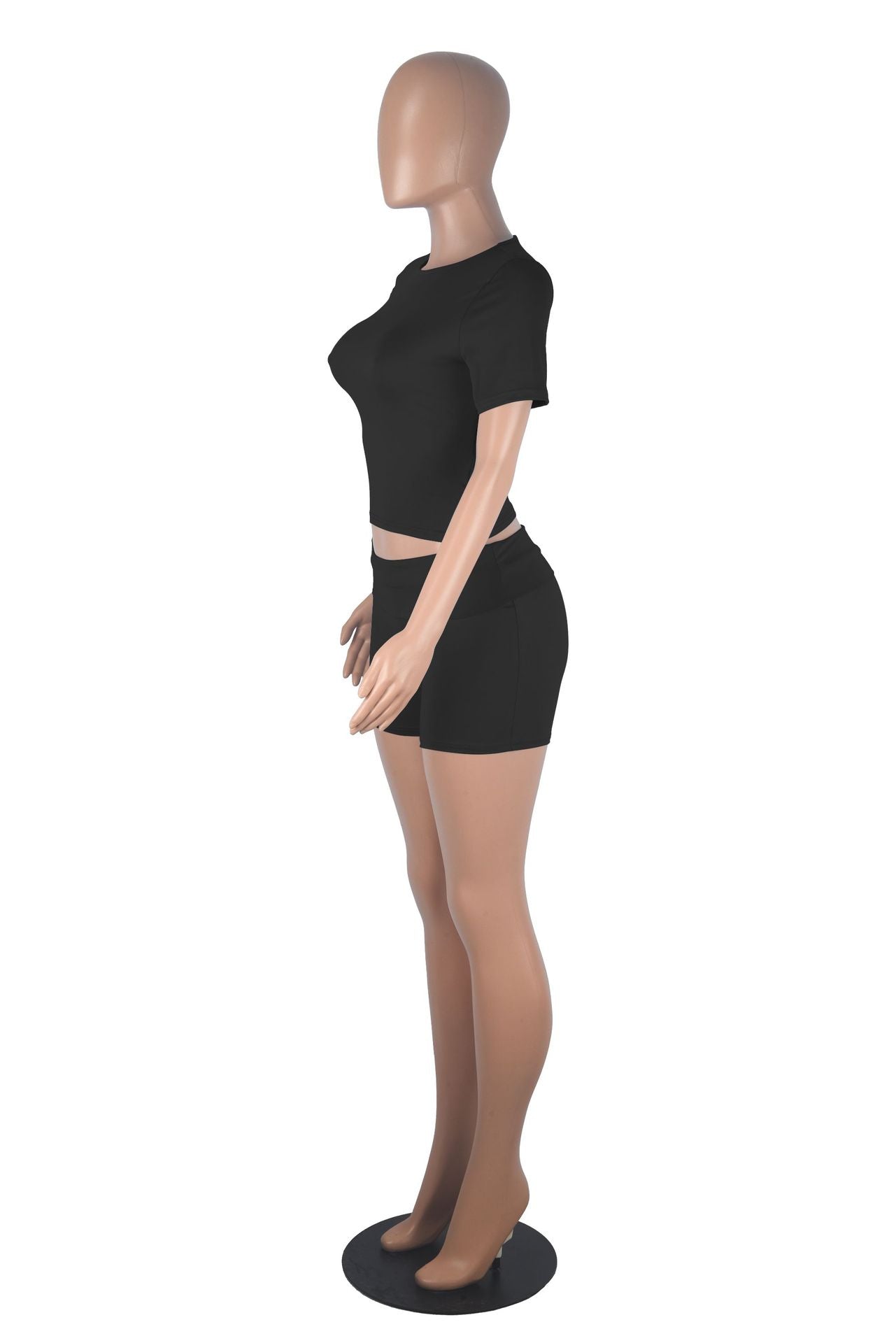 Women short-sleeved round neck top and shorts two-piece set 16