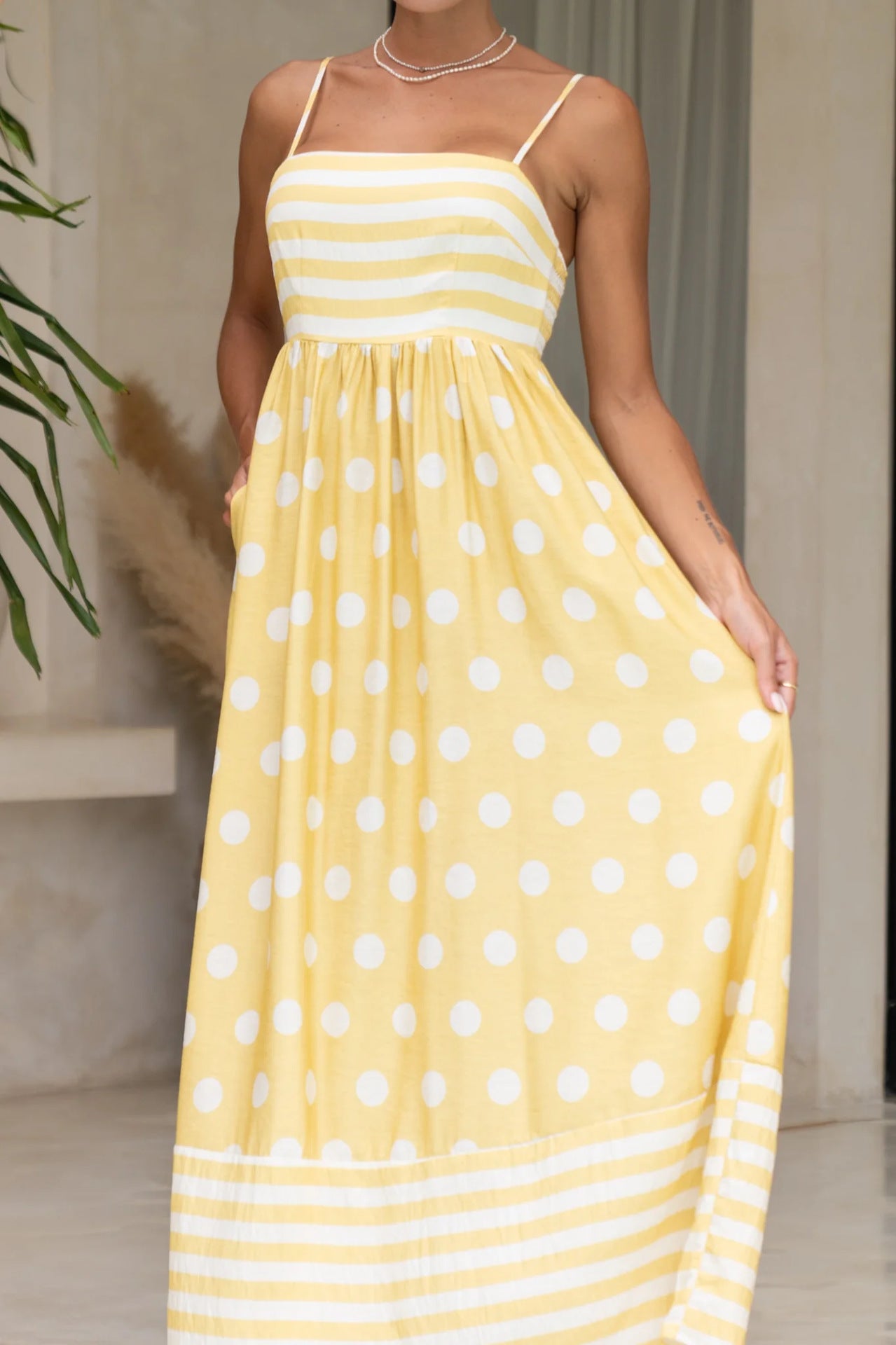 Summer Fashion Print Low Back Strap Sexy High Waist Long Dress 23