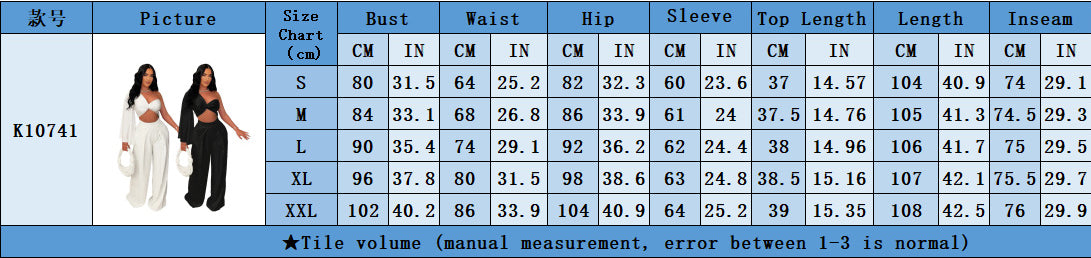 Women Casual Solid One-Shoulder Pleated Top and Pant Two-Piece Set 11