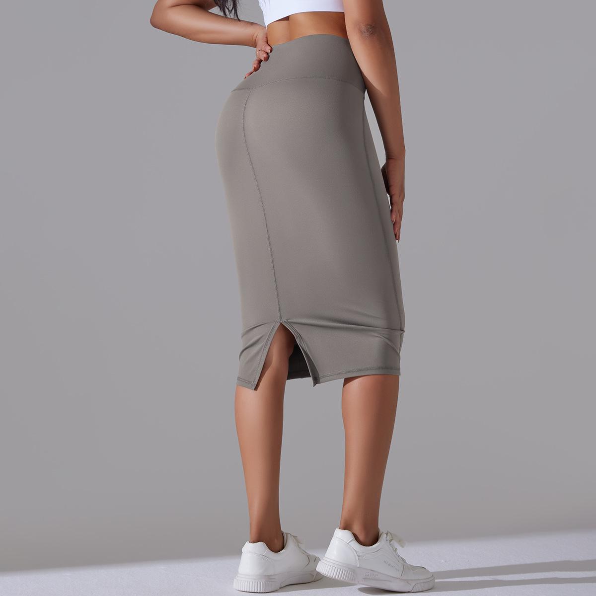 Women High Waist Stretch Slit Sports Skirt 29