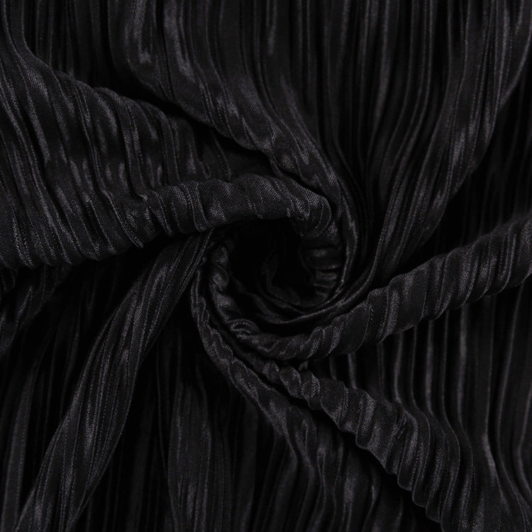 Women's Autumn Round Neck Belt Bell Bottom Long Sleeve Long Pleated Dress 29