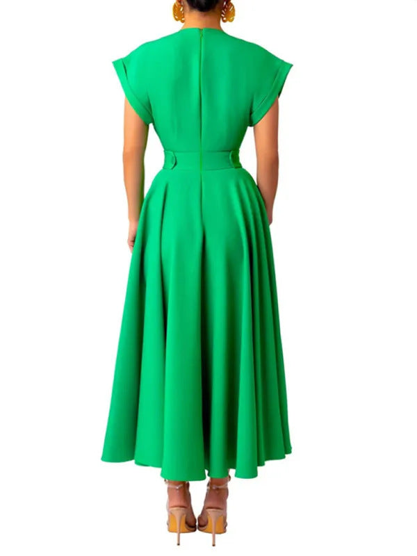 Women Short-Sleeved Round Neck Dress 4