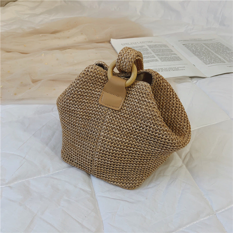 Women straw handbag Beach bag ethnic style woven bag 4