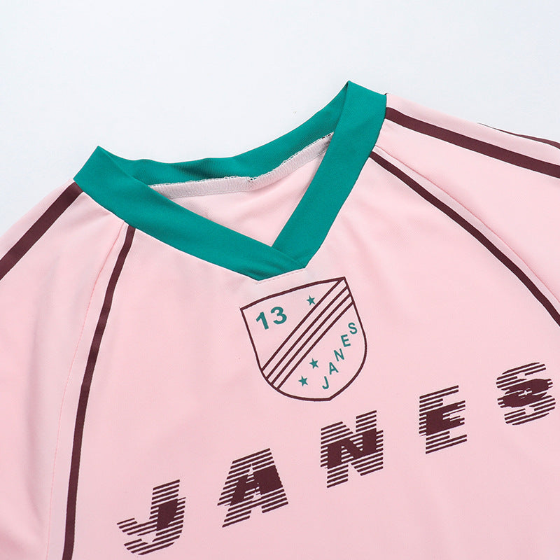 Summer Printed Short Sleeve Slim Streetwear Shorts & Casual Sports Yoga T-shirt Set 7